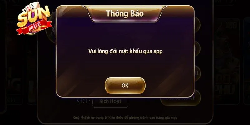 Lỗi phát sinh khi tên người dùng hoặc mật mã không trùng khớp